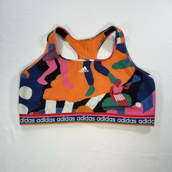 adidas Other - adidas x FARM Rio Medium Support Sport Bra Plus Size 3X Retro Colorful